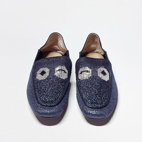 Staccato Big Eyes Wink Loafer / Slides Collections Sparkly Blue Women’s Size 8 - Picture 6 of 13